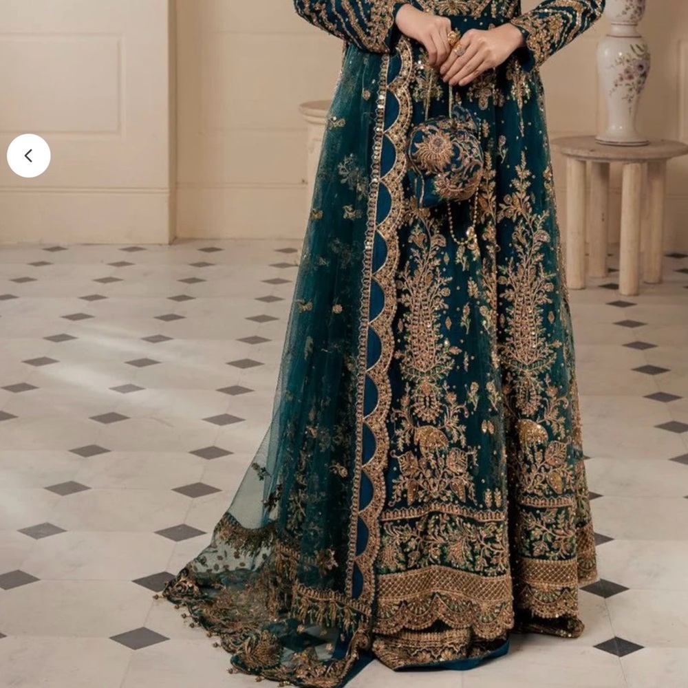 SOLD!!!Elegant Teal and Gold Maxi Dress